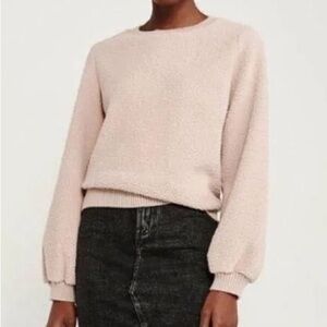 Abercrombie & fitch Sherpa fleece crew neck pullover sweatshirt XL mauve